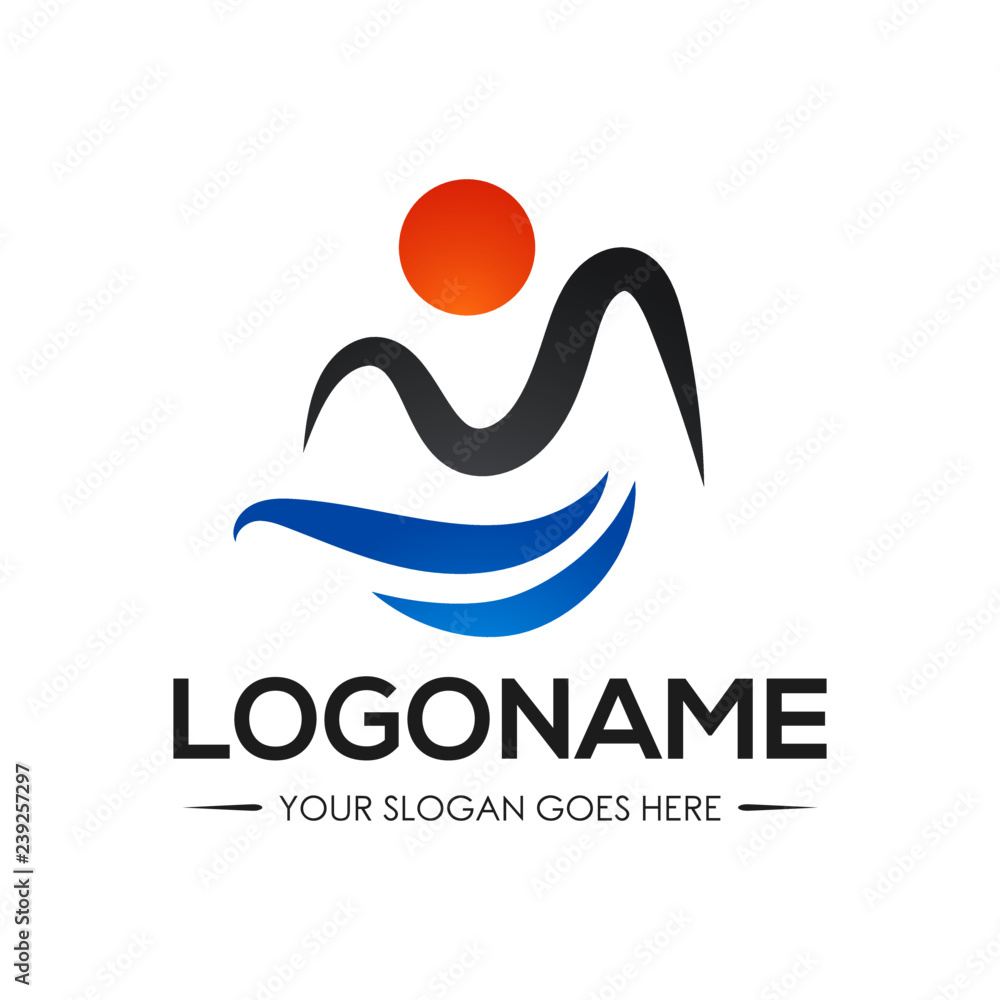 Creative mountain Natural life symbol logo Creative mountain Natural life symbol logo