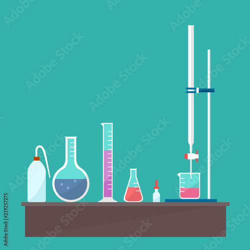 Vector design of chemical titration equipment.