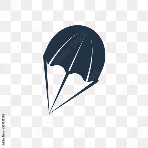 Parasailing vector icon isolated on transparent background, Parasailing  transparency concept can be used web and mobile