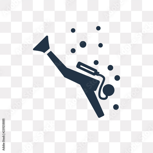 Scuba diving vector icon isolated on transparent background, Scuba diving  transparency concept can be used web and mobile