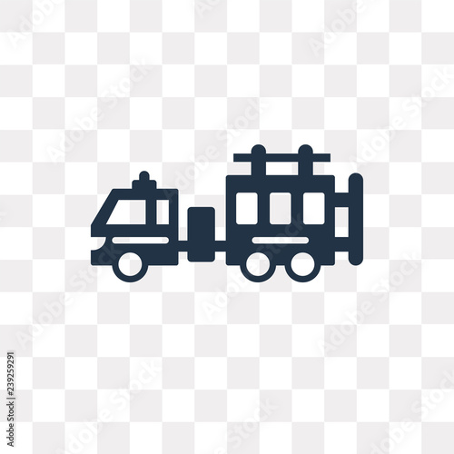 Fire truck vector icon isolated on transparent background, Fire truck  transparency concept can be used web and mobile