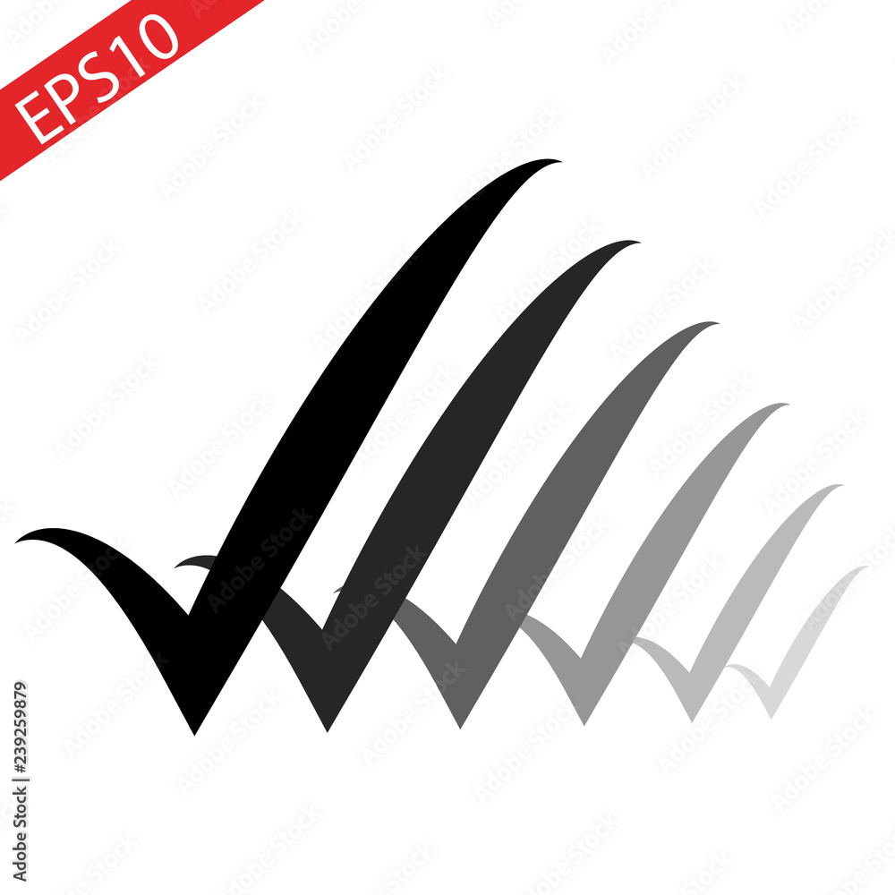 Check mark icon on transparent background. Tick simbol, vector illustration. Check mark icon on transparent background. Tick simbol, vector illustration.