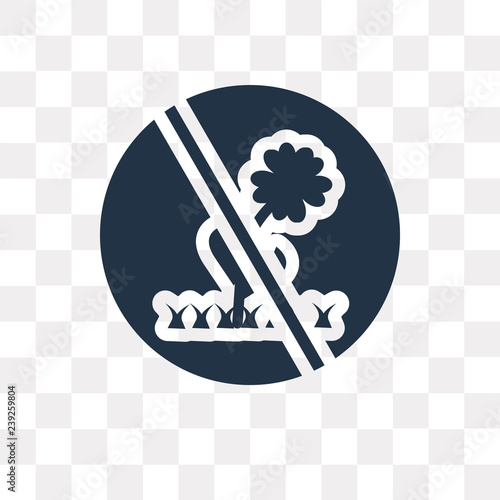 No picking flowers vector icon isolated on transparent background, No picking flowers  transparency concept can be used web and mobile