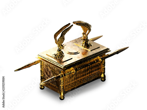 Schilderij op canvas Ark of the covenant isolated on white / 3D illustration