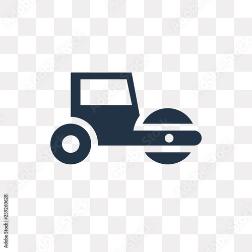 Road roller vector icon isolated on transparent background, Road roller  transparency concept can be used web and mobile