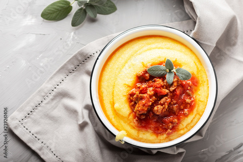 Fotografie Polenta with meat