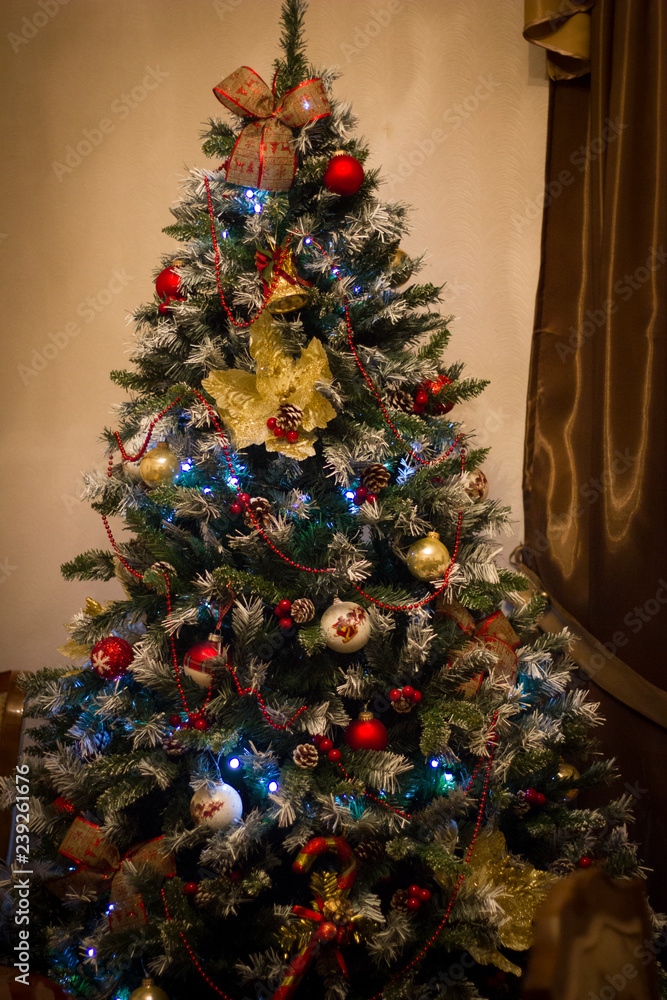 christmas tee and christmas decoration. - Image