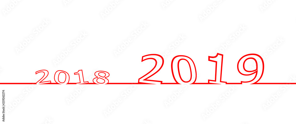 Naklejka A.D. 2019 logo 西暦2019年 ロゴ