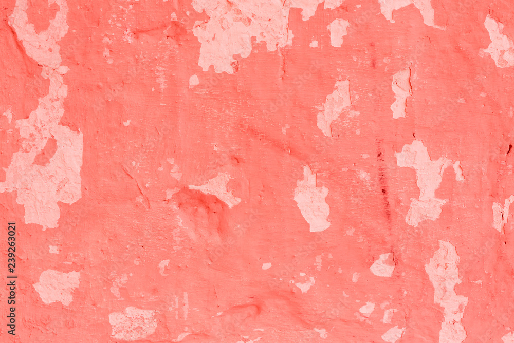 Texture, wall, concrete, living coral. It can be used as a background . Wall fragment with scratches and cracks Texture, wall, concrete, living coral. It can be used as a background . Wall fragment with scratches and cracks