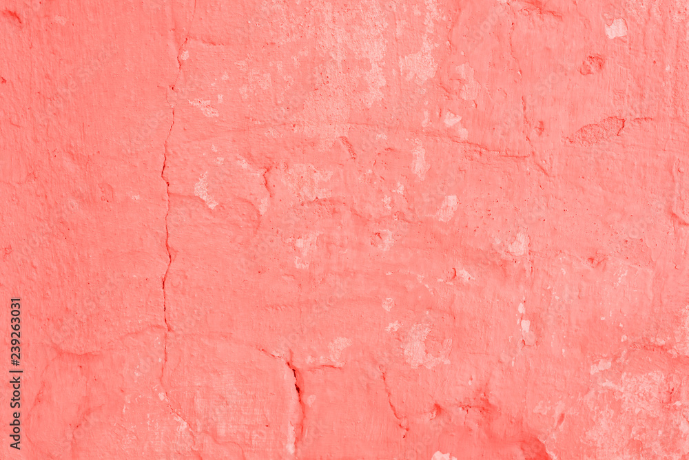Texture, wall, concrete, living coral. It can be used as a background . Wall fragment with scratches and cracks Texture, wall, concrete, living coral. It can be used as a background . Wall fragment with scratches and cracks