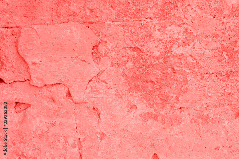 Texture, wall, concrete, living coral. It can be used as a background . Wall fragment with scratches and cracks Texture, wall, concrete, living coral. It can be used as a background . Wall fragment with scratches and cracks