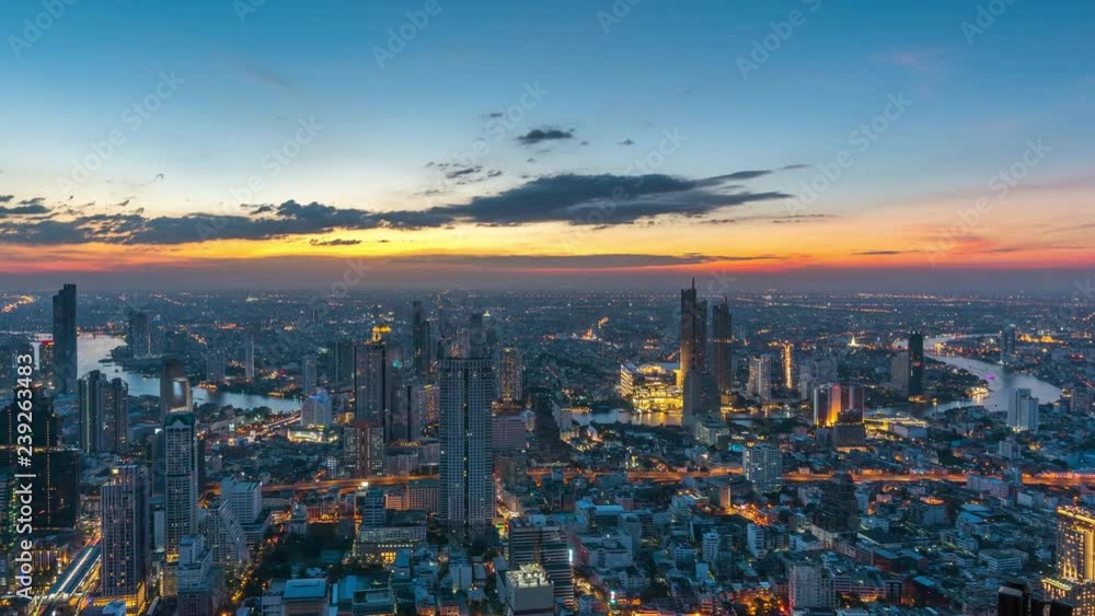 Time lapse of Bangkok cityscape at night. Time lapse of Bangkok cityscape at night.