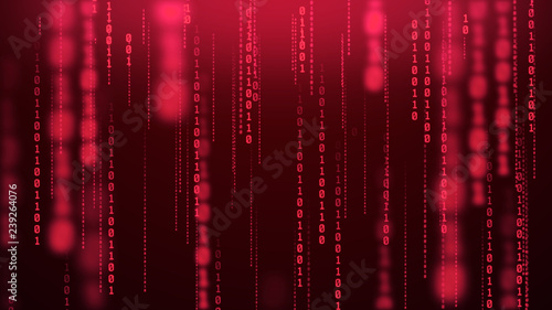 Glowing binary rain computer inside matrix numeric blur background