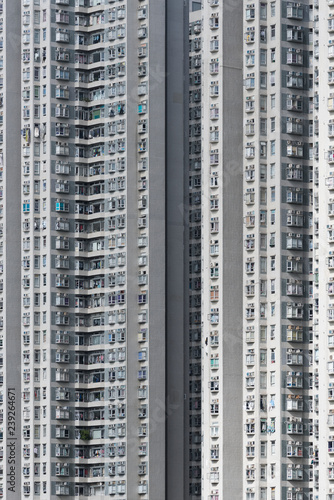 exterior of high rise residential building in Hong Kong city