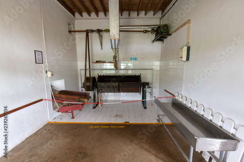 SAO BRAS - PORTUGAL, AUGUST 5: One of several rooms for tea production near Sao Bras, Portugal on August 5, 2017.