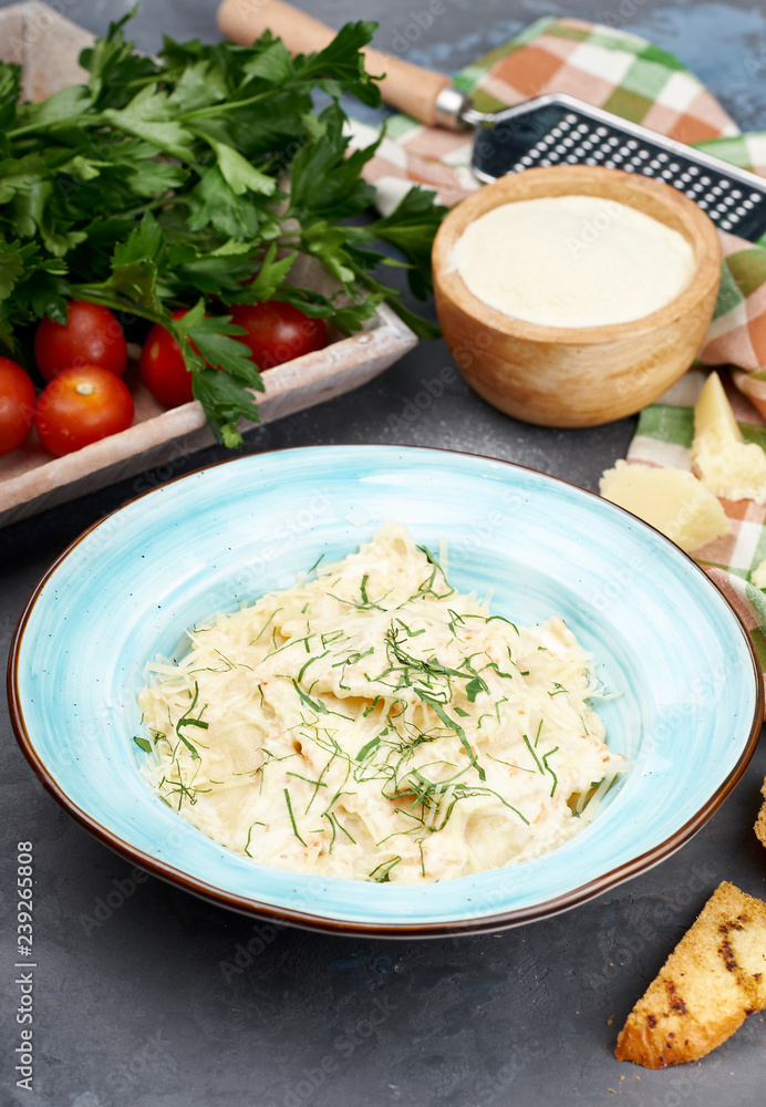 Ravioli with Parmesan Cheese. Healthy Italian Food Ravioli with Parmesan Cheese. Healthy Italian Food
