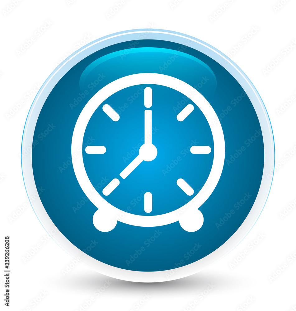 Clock icon special prime blue round button Clock icon special prime blue round button