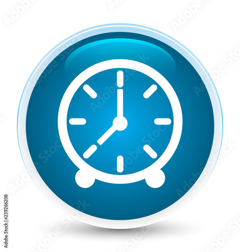 Clock icon special prime blue round button