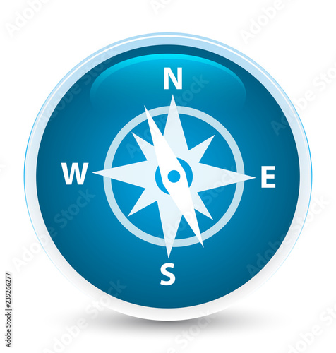 Compass icon special prime blue round button