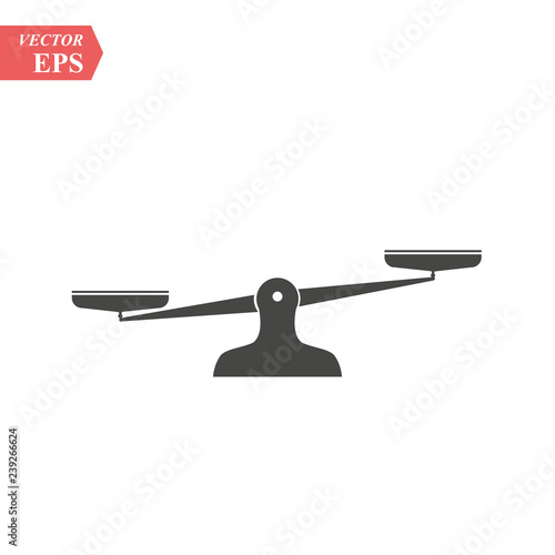 Simple Equal balance Scale Icon Vector Logo Template