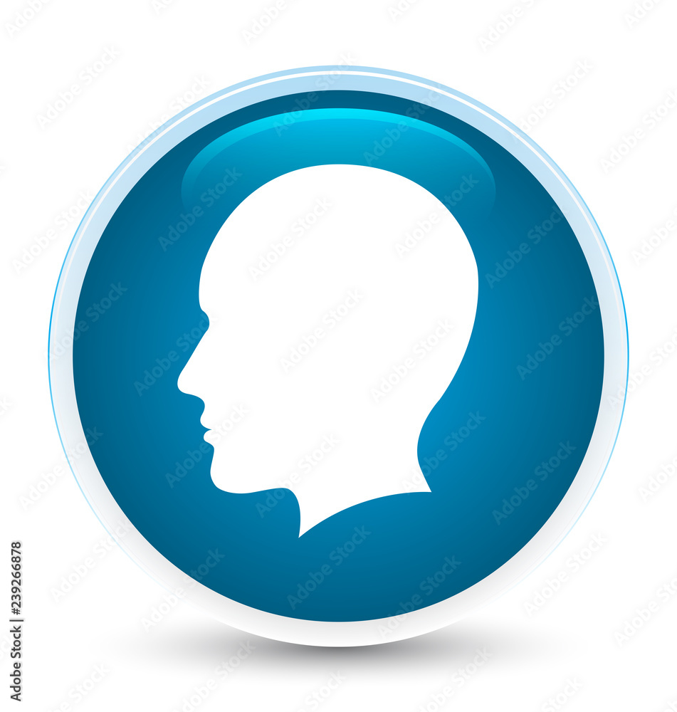 Head men face icon special prime blue round button Head men face icon special prime blue round button
