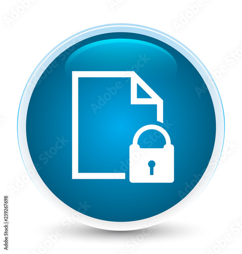 Secure document icon special prime blue round button
