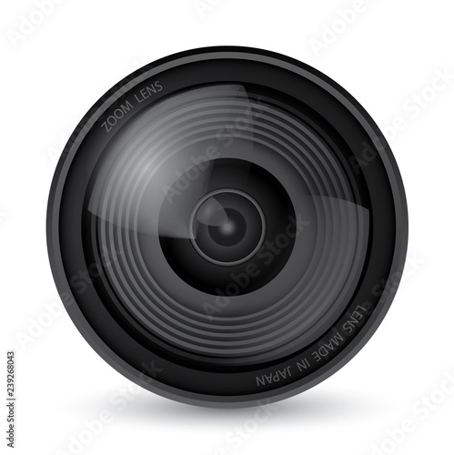 Camera lens over white background, Illustration Vector 10