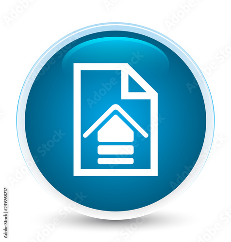 Upload document icon special prime blue round button