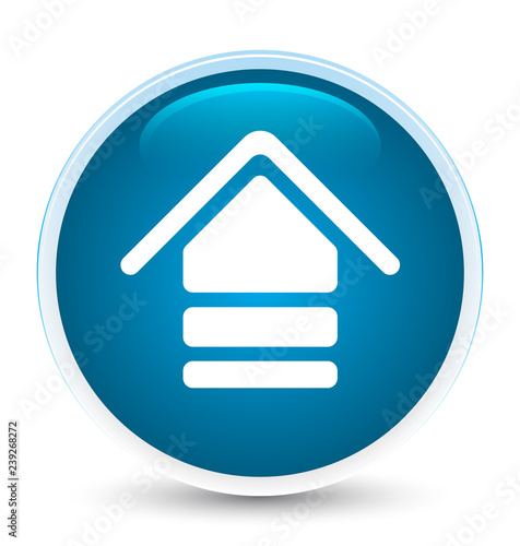 Upload icon special prime blue round button