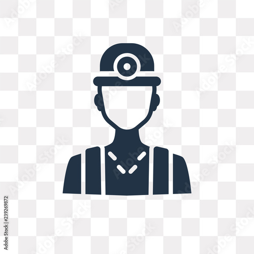 Miner vector icon isolated on transparent background, Miner  transparency concept can be used web and mobile