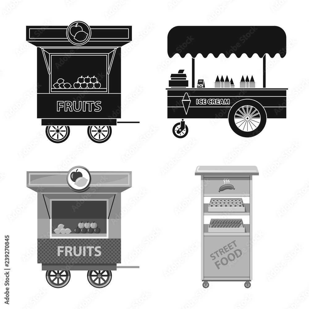 Vector design of market and exterior logo. Collection of market and food stock vector illustration.