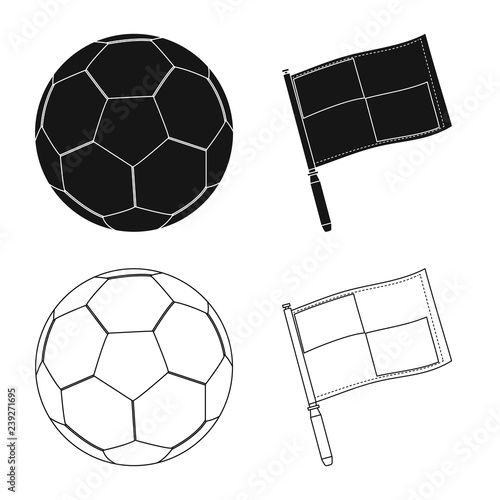 Isolated object of soccer and gear sign. Set of soccer and tournament stock symbol for web.