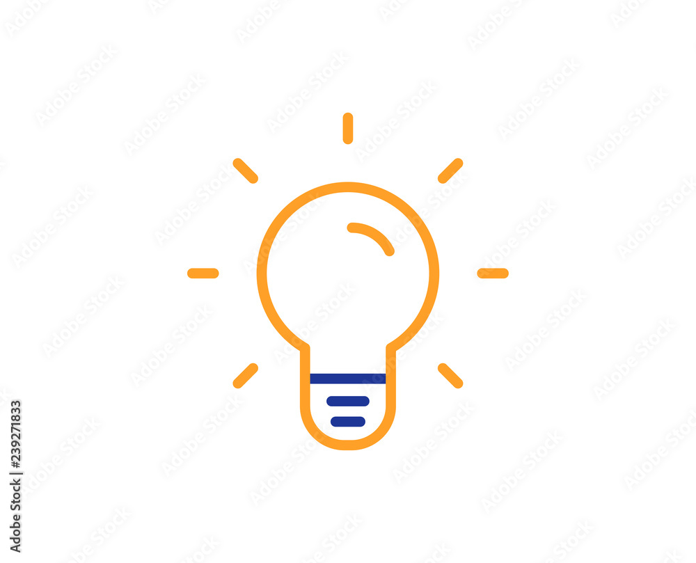 Light Bulb line icon. Lamp sign. Idea, Solution or Thinking symbol. Colorful outline concept. Blue and orange thin line color icon. Light bulb Vector Light Bulb line icon. Lamp sign. Idea, Solution or Thinking symbol. Colorful outline concept. Blue and orange thin line color icon. Light bulb Vector