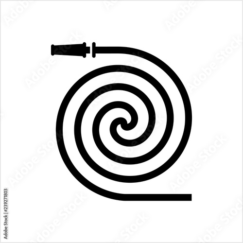 Water Hose Icon, Water Hose With Nozzle Icon