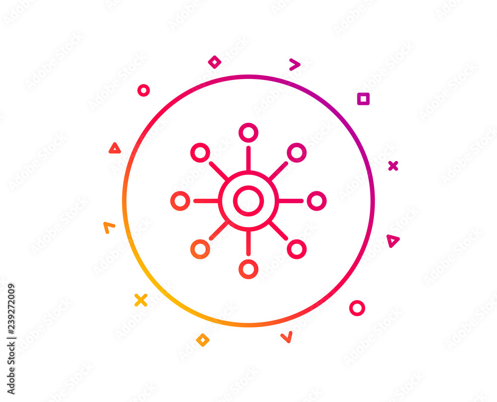 Multichannel line icon. Multitasking sign. Omnichannel symbol. Gradient pattern line button. Multichannel icon design. Geometric shapes. Vector Multichannel line icon. Multitasking sign. Omnichannel symbol. Gradient pattern line button. Multichannel icon design. Geometric shapes. Vector