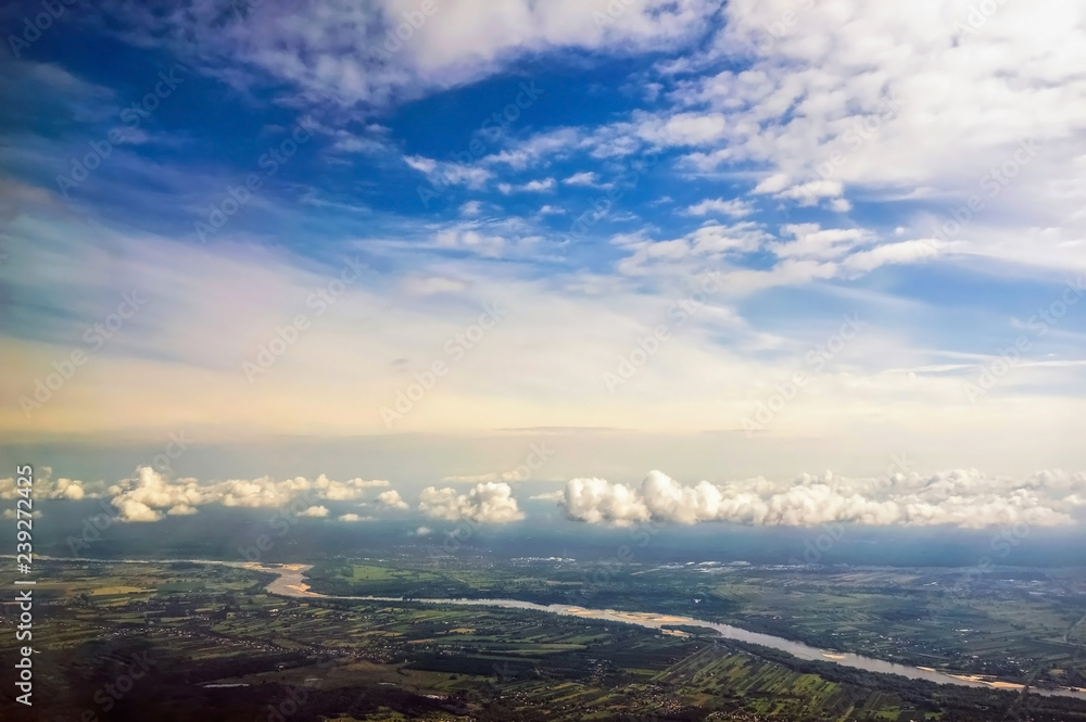 aerial view from an airplane