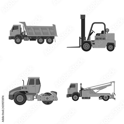 Vector design of build and construction symbol. Set of build and machinery stock vector illustration.