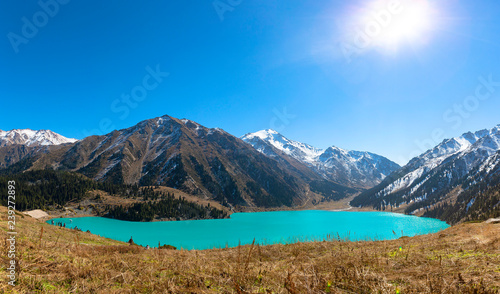 Big Almaty Lake in the mountains