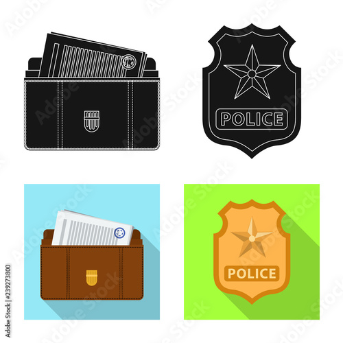 Vector design of law and lawyer sign. Collection of law and justice stock vector illustration.