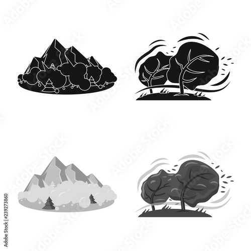 Vector illustration of natural and disaster icon. Collection of natural and risk stock symbol for web.