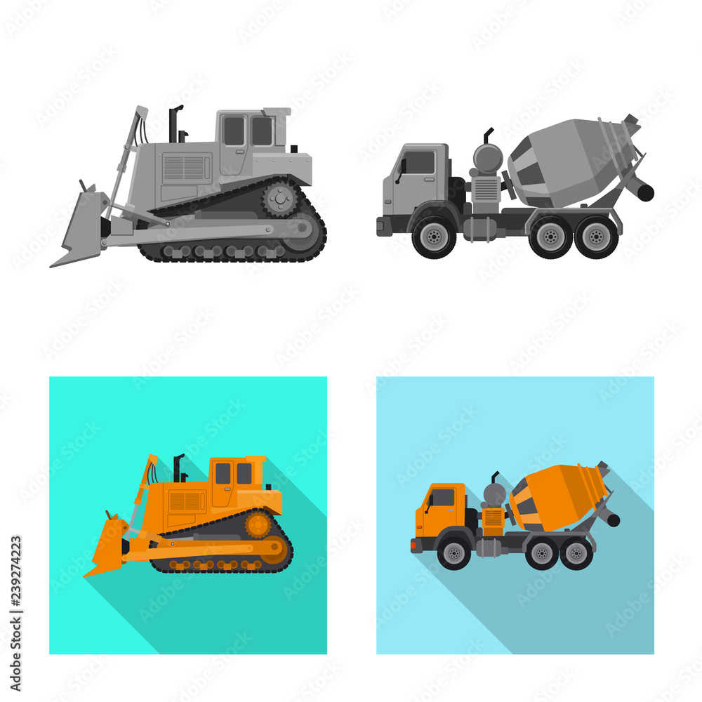 Fototapeta premium Vector design of build and construction logo. Collection of build and machinery stock symbol for web.