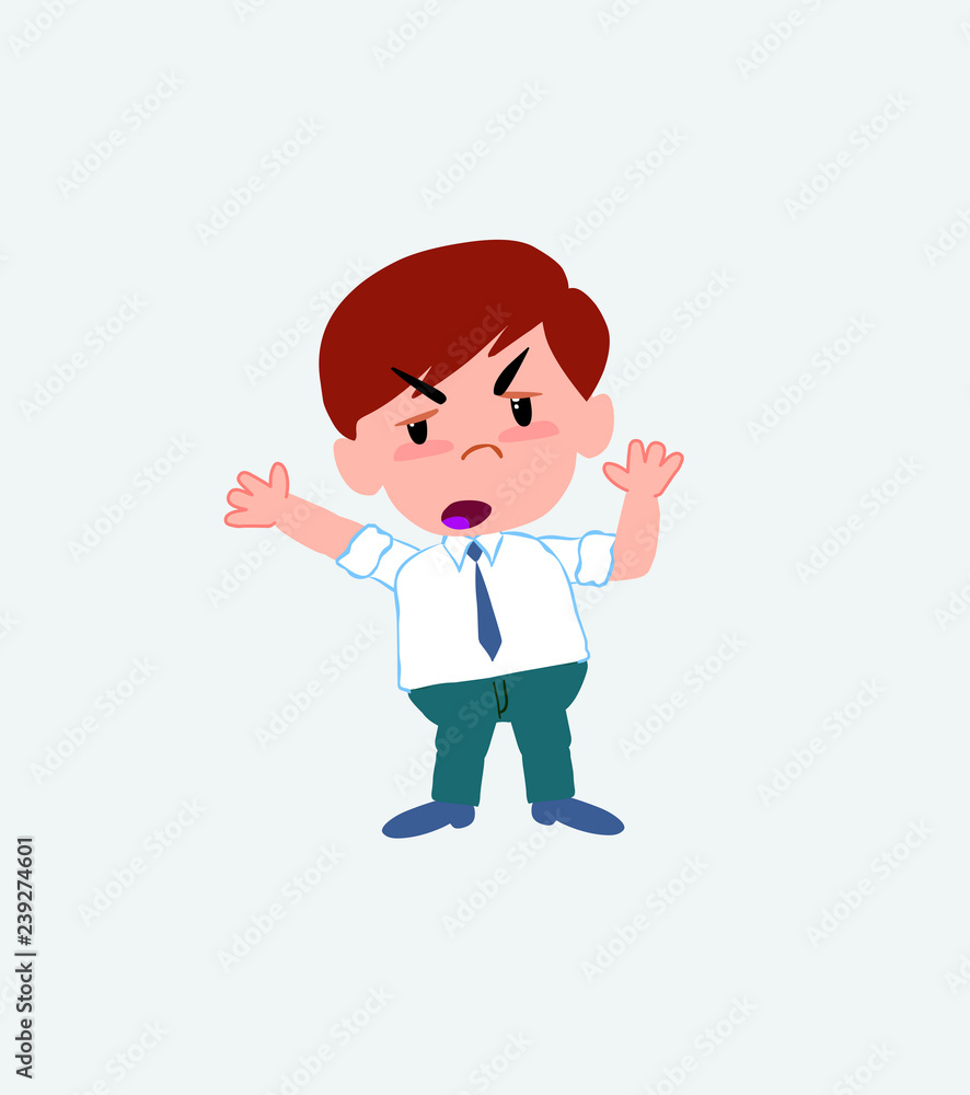 Businessman in casual style argues something with a gesture of discontent. Businessman in casual style argues something with a gesture of discontent.