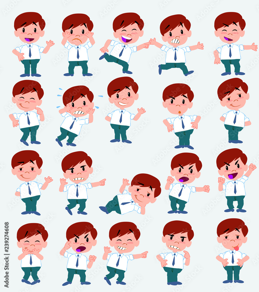 Cartoon character businessman in casual style. Set with different postures, attitudes and poses, doing different activities in isolated vector illustrations. Cartoon character businessman in casual style. Set with different postures, attitudes and poses, doing different activities in isolated vector illustrations.