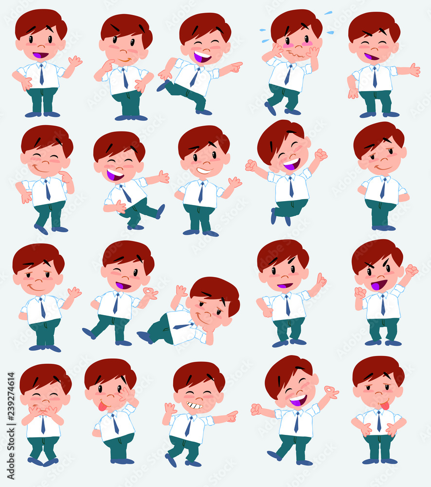 Cartoon character businessman in casual style. Set with different postures, attitudes and poses, always in positive attitude, doing different activities in vector vector illustrations. Cartoon character businessman in casual style. Set with different postures, attitudes and poses, always in positive attitude, doing different activities in vector vector illustrations.