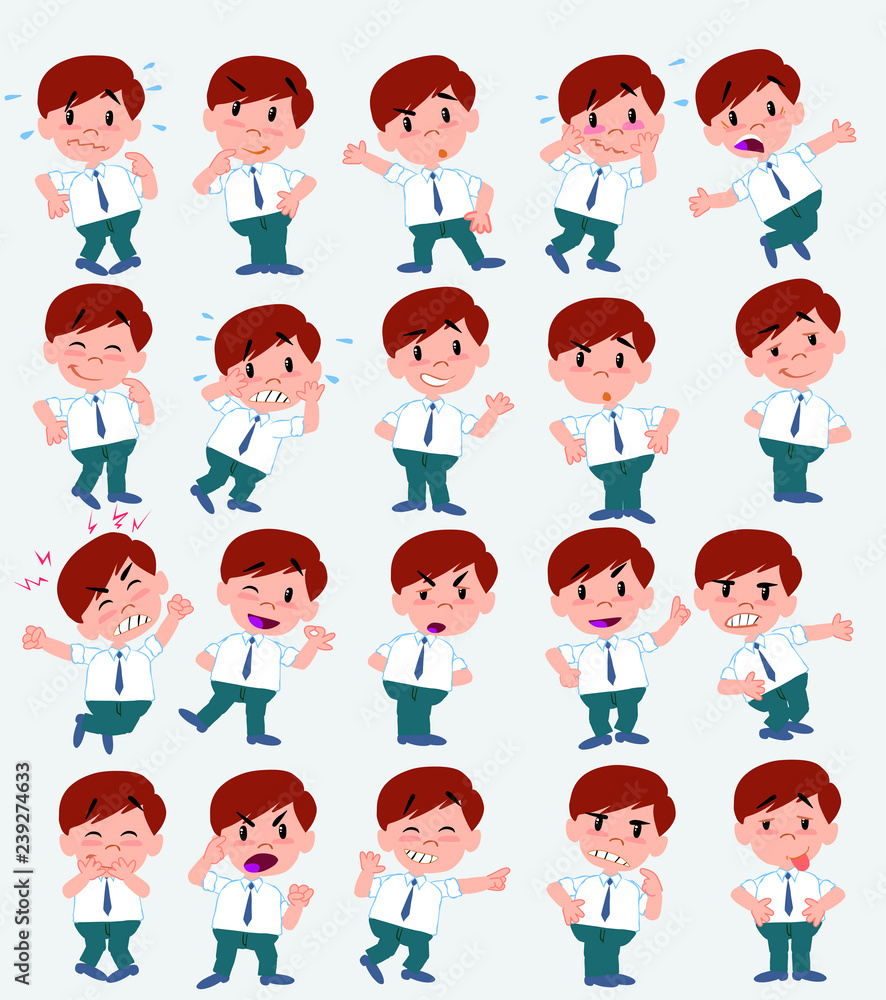 Cartoon character businessman in casual style. Set with different postures, attitudes and poses, doing different activities in isolated vector illustrations. Cartoon character businessman in casual style. Set with different postures, attitudes and poses, doing different activities in isolated vector illustrations.