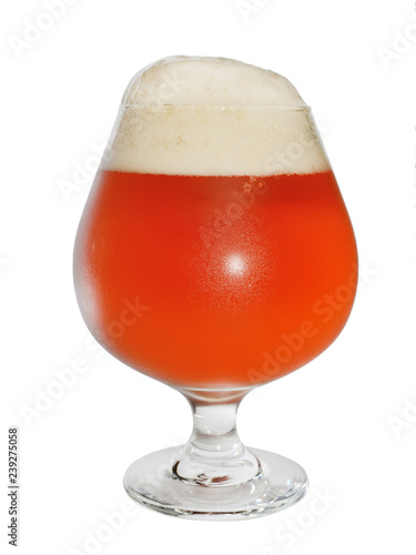 Tablou pe pânză glass with beer and foam on a white background