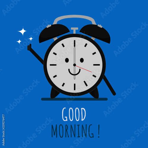 cute alarm clock character illustration design