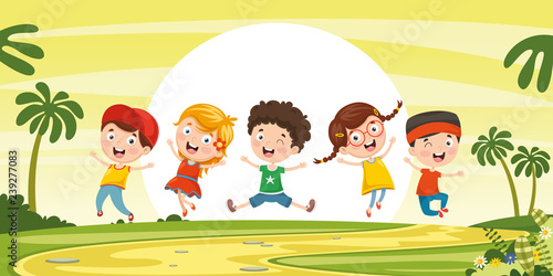 Vector Illustration Of Children