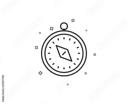 Wallpaper Mural Travel compass line icon. Trip sign. Holidays symbol. Geometric shapes. Random cross elements. Linear Travel compass icon design. Vector Torontodigital.ca