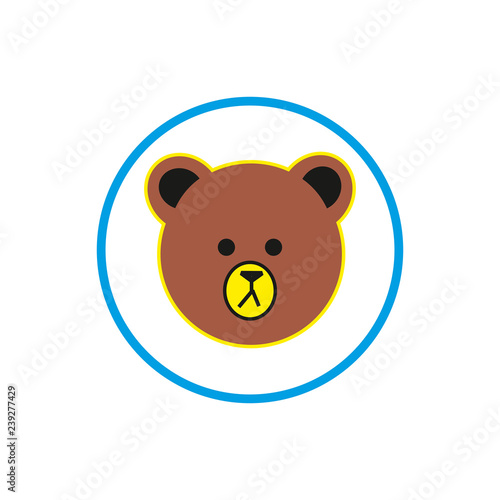 Flat vector cartoon bear 